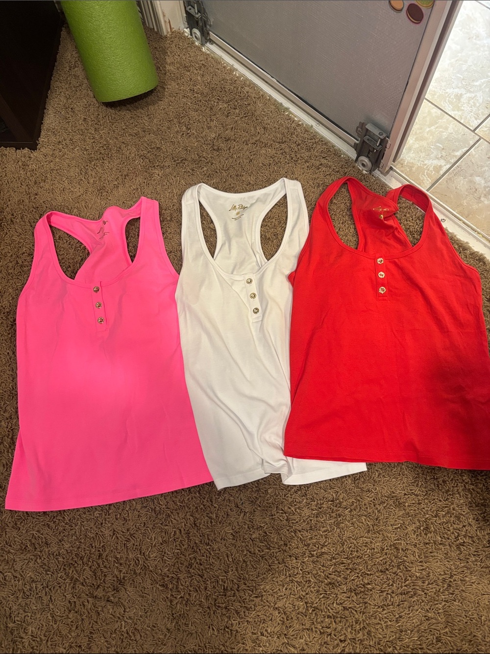 Lily Pulitzer Women's Ribbed Racerback Tank - Pink, White, Red